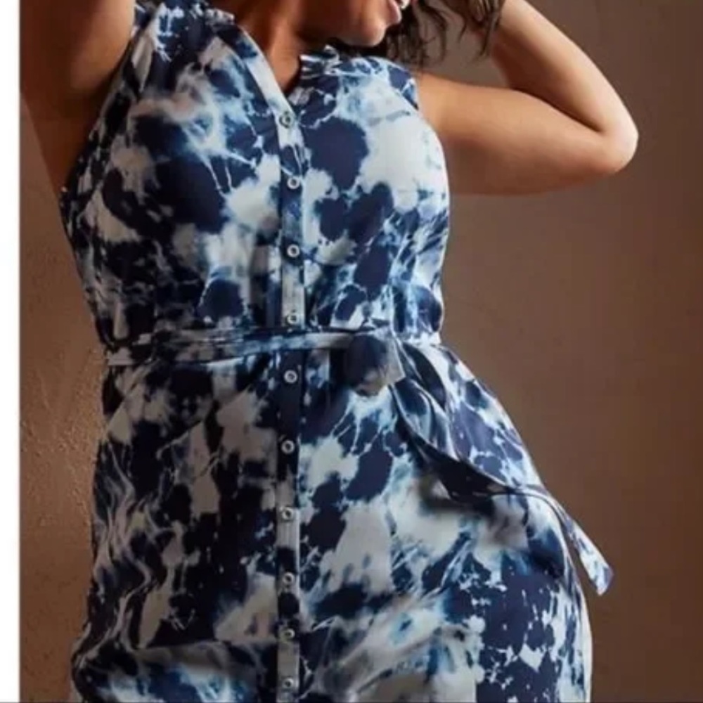 Torrid sleeveless tie dye button up dress size 00